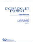 L`accès à l`égalité en emploi : Rapport triennal 2001-2004
