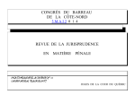 Les développements en droit criminel - Barreau de la Côte-Nord