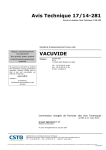 Avis Technique 17/14-281 VACUVIDE