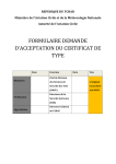 formulaire demande d`acceptation du certificat de type