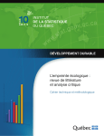 L`empreinte écologique : revue de littérature et analyse critique