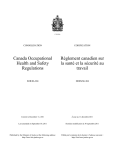 Canada Occupational Health and Safety Regulations Règlement