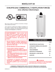 MODÈLE BTF-80 CHAUFFE-EAU COMMERCIAL À