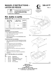 LISTES DE PIÈCES Kit, boîte à outils