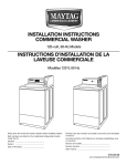 installation instructions commercial washer instructions d`installation