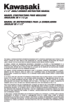 4 1/2" ANGLE GRINDER INSTRUCTION MANUAL MANUEL D