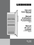 Use and Care Manual Manuel d`utilisation et d`entretien Manual de