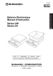 Balance Electronique Manuel d`Instruction Séries UW