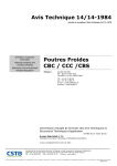 Avis Technique 14/14-1984 Poutres Froides CBC / CCC /CBS