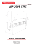 Manuel d`instructions MP3003CNC