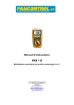 Manuel d`instructions PAN 118 Multimètre numérique de poche