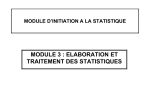 MODULE 3 ELABORATION ET TRAITEMENT DES STATISTIQUES