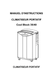 MANUEL D`INSTRUCTIONS CLIMATISEUR PORTATIF Cool Block