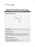 Manuel d`Instructions du Lave-Linge