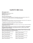 Brake Pressure Safety Recall Bulletin