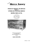 pièces et manuel de service vitrine de stockage merco