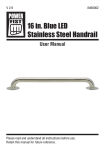 16 in. Blue LED Stainless Steel Handrail
