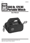 500 lb. 12V DC Portable Winch