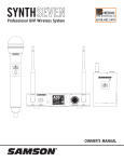 Professional UHF Wireless System OWNER`S MANUAL