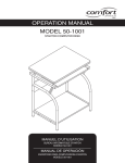 OPERATION mANUAL mODEL 50-1001