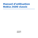 Manuel d`utilisation Nokia 2600 classic