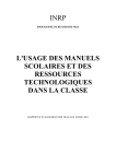 L`usage des manuels scolaires et des ressources technologiques