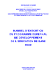 manuel d`execution du programme decennal de developpement de l