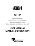 SX-100 USER MANUAL MANUEL D`UTILISATION