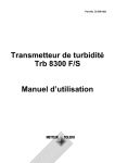 Transmetteur de turbidité Trb 8300 F/S Manuel d`utilisation