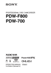PDW-F800 PDW-700 - Assistants Opérateurs Associés