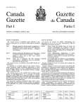 Canada Gazette, Part I - Publications du gouvernement du Canada