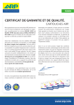 Certificat de garantie FR