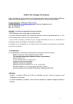 Cahier des charges techniques