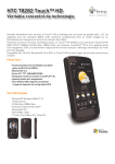 HTC T8282 Touch™ HD Véritable concentré de technologie