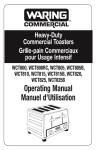 WCT8010 Heavy-Duty Commercial Toaster Instruction Manual