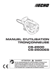 manuel d`utilisation tronçonneuse cs-2600 cs-2600es