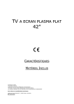 TV A ECRAN PLASMA PLAT