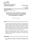 Renforcement des activités de l`Agence concernant les sciences, la