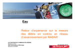 retour d`expérience Radar LMCU - Agence de l`eau Artois Picardie