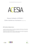 Manuel d`utilisation ACESIA® 2 Edition destinée aux fournisseurs