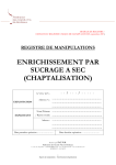 Registre de manipulations – Enrichissement