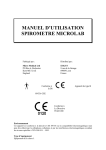 MANUEL D`UTILISATION SPIROMETRE MICROLAB