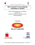 Bilan Carbone d`une entreprise industrielle ou tertiaire