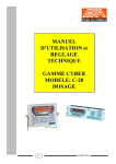 MANUEL D`UTILISATION et REGLAGE TECHNIQUE