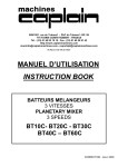 MANUEL D`UTILISATION INSTRUCTION BOOK