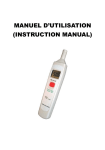 MANUEL D`UTILISATION (INSTRUCTION MANUAL)