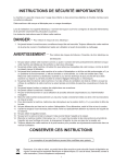 INSTRUCTIONS DE SÉCURITÉ IMPORTANTES CONSERVER CES