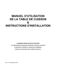 manuel d`utilisation de la table de cuisson & instructions