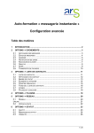 Auto-formation « messagerie instantanée » Configuration avancée