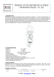 MANUEL D`UTILISATION DE LA PINCE AMPEREMETRIQUE ITC-222